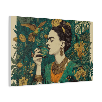 Frida Botanical Canvas Print — Vibrant Stretched Matte Wall Art