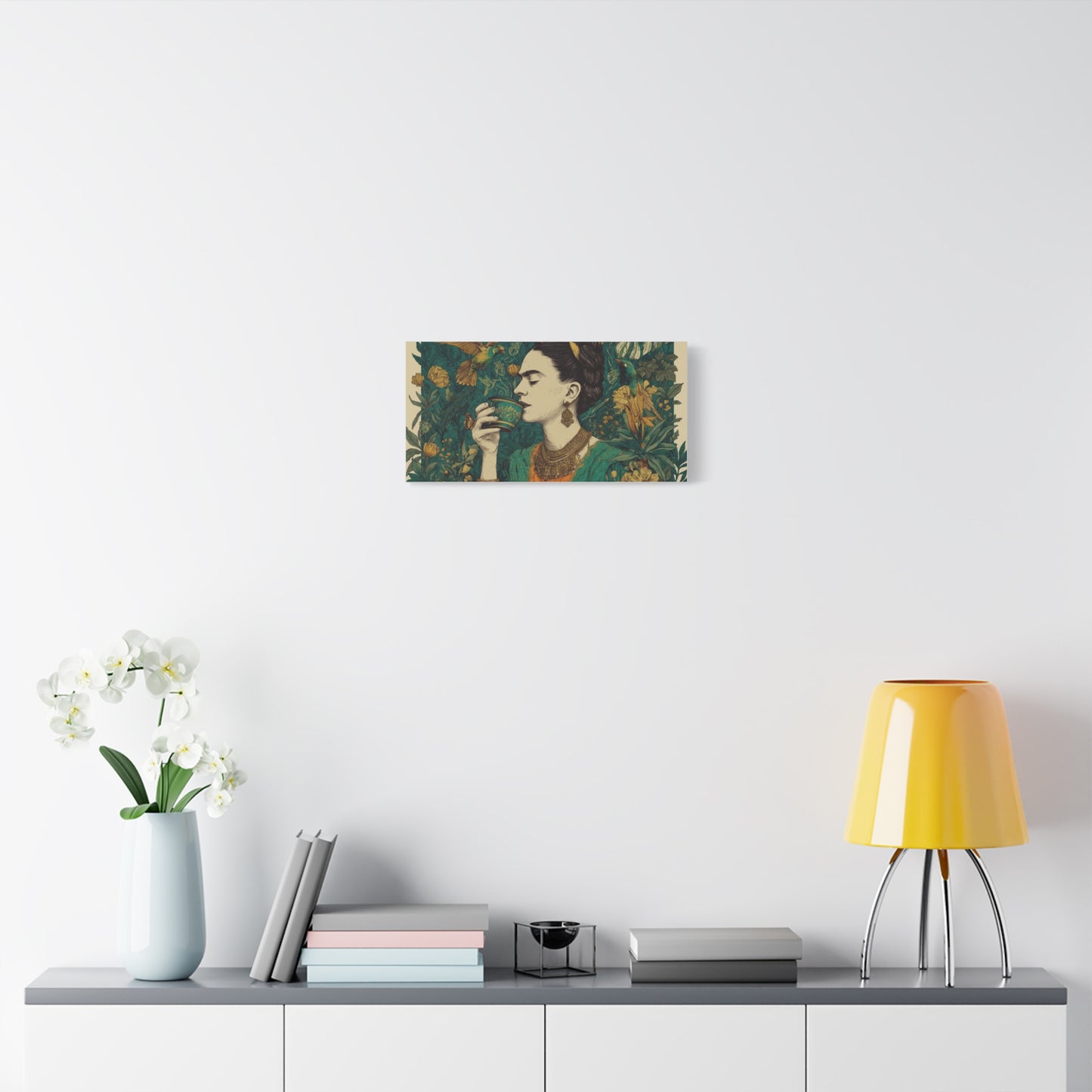 Frida Botanical Canvas Print — Vibrant Stretched Matte Wall Art