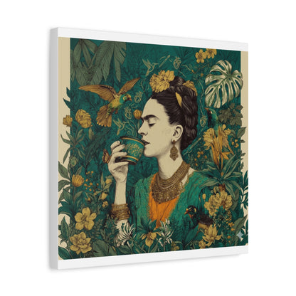 Frida Botanical Canvas Print — Vibrant Stretched Matte Wall Art