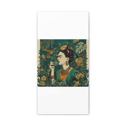 Frida Botanical Canvas Print — Vibrant Stretched Matte Wall Art