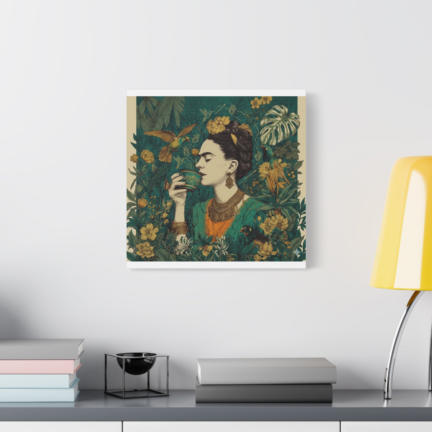 Frida Botanical Canvas Print — Vibrant Stretched Matte Wall Art