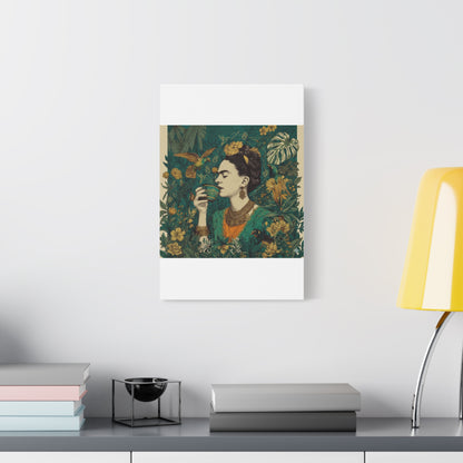 Frida Botanical Canvas Print — Vibrant Stretched Matte Wall Art