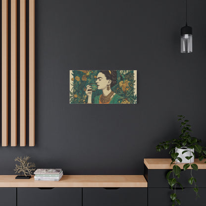 Frida Botanical Canvas Print — Vibrant Stretched Matte Wall Art