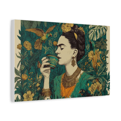 Frida Botanical Canvas Print — Vibrant Stretched Matte Wall Art