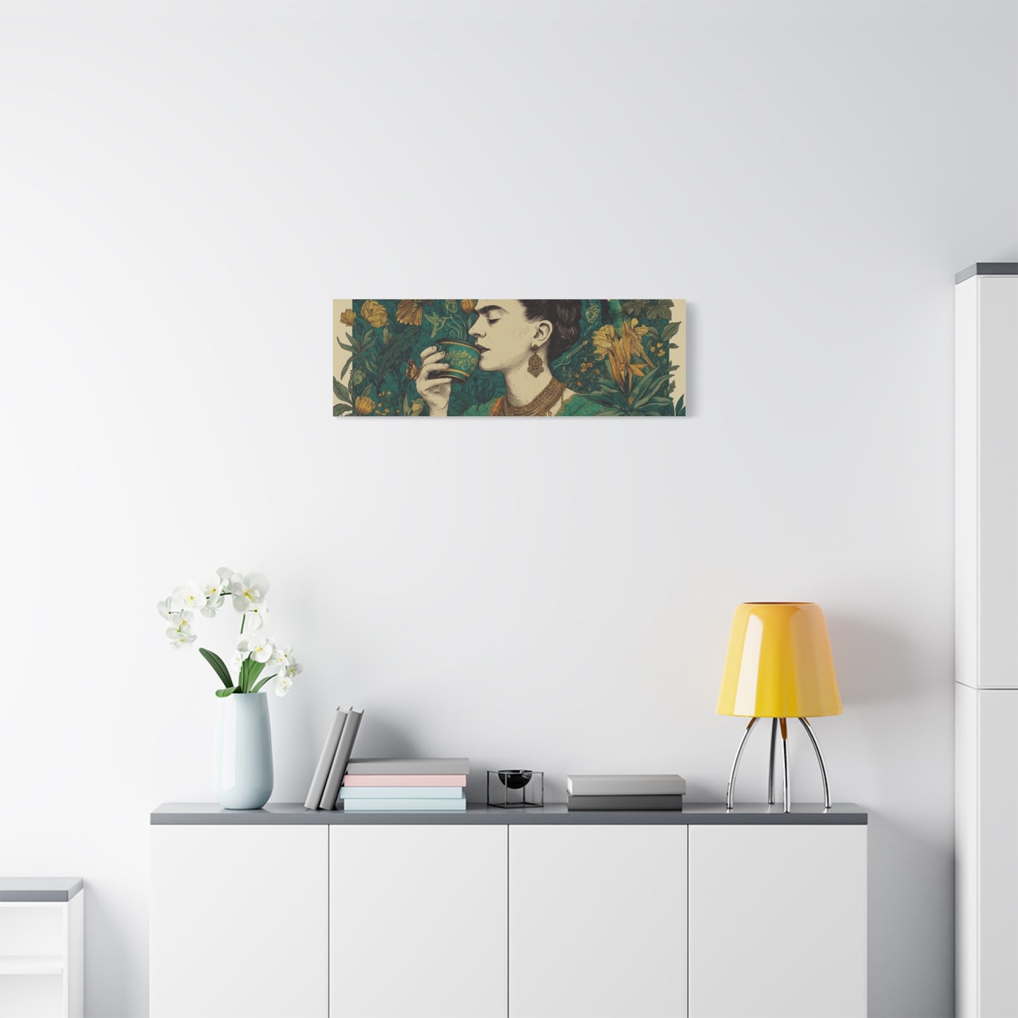 Frida Botanical Canvas Print — Vibrant Stretched Matte Wall Art