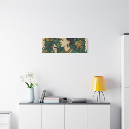 Frida Botanical Canvas Print — Vibrant Stretched Matte Wall Art