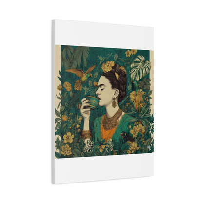 Frida Botanical Canvas Print — Vibrant Stretched Matte Wall Art