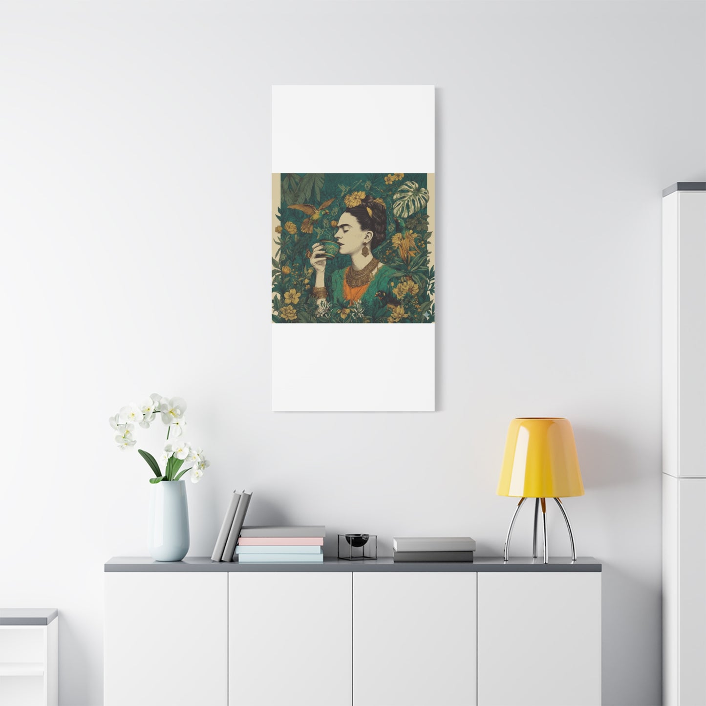 Frida Botanical Canvas Print — Vibrant Stretched Matte Wall Art