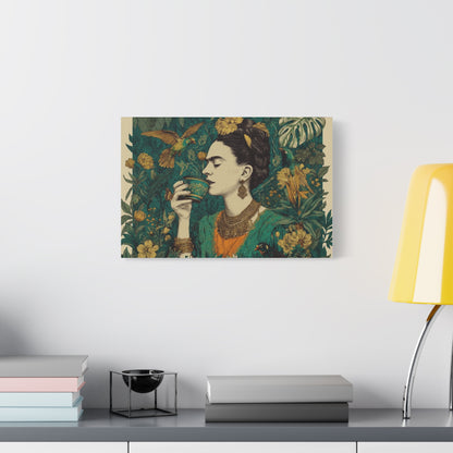 Frida Botanical Canvas Print — Vibrant Stretched Matte Wall Art