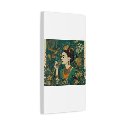 Frida Botanical Canvas Print — Vibrant Stretched Matte Wall Art