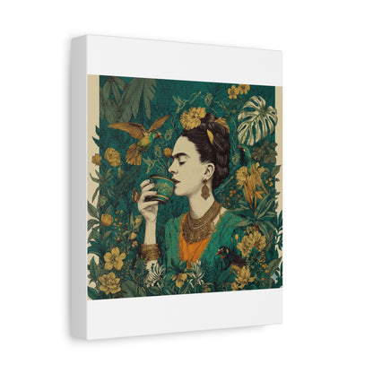 Frida Botanical Canvas Print — Vibrant Stretched Matte Wall Art