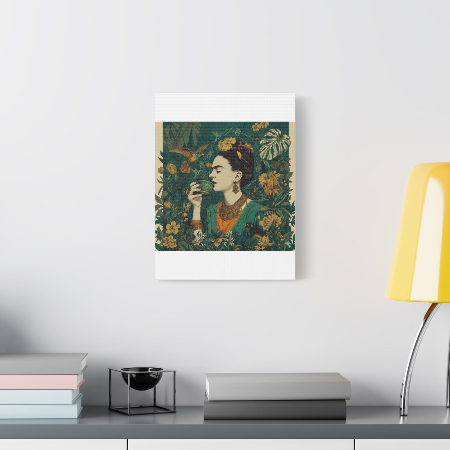 Frida Botanical Canvas Print — Vibrant Stretched Matte Wall Art