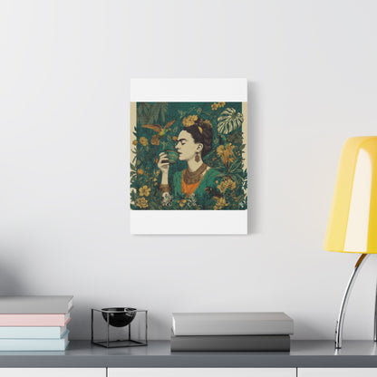 Frida Botanical Canvas Print — Vibrant Stretched Matte Wall Art