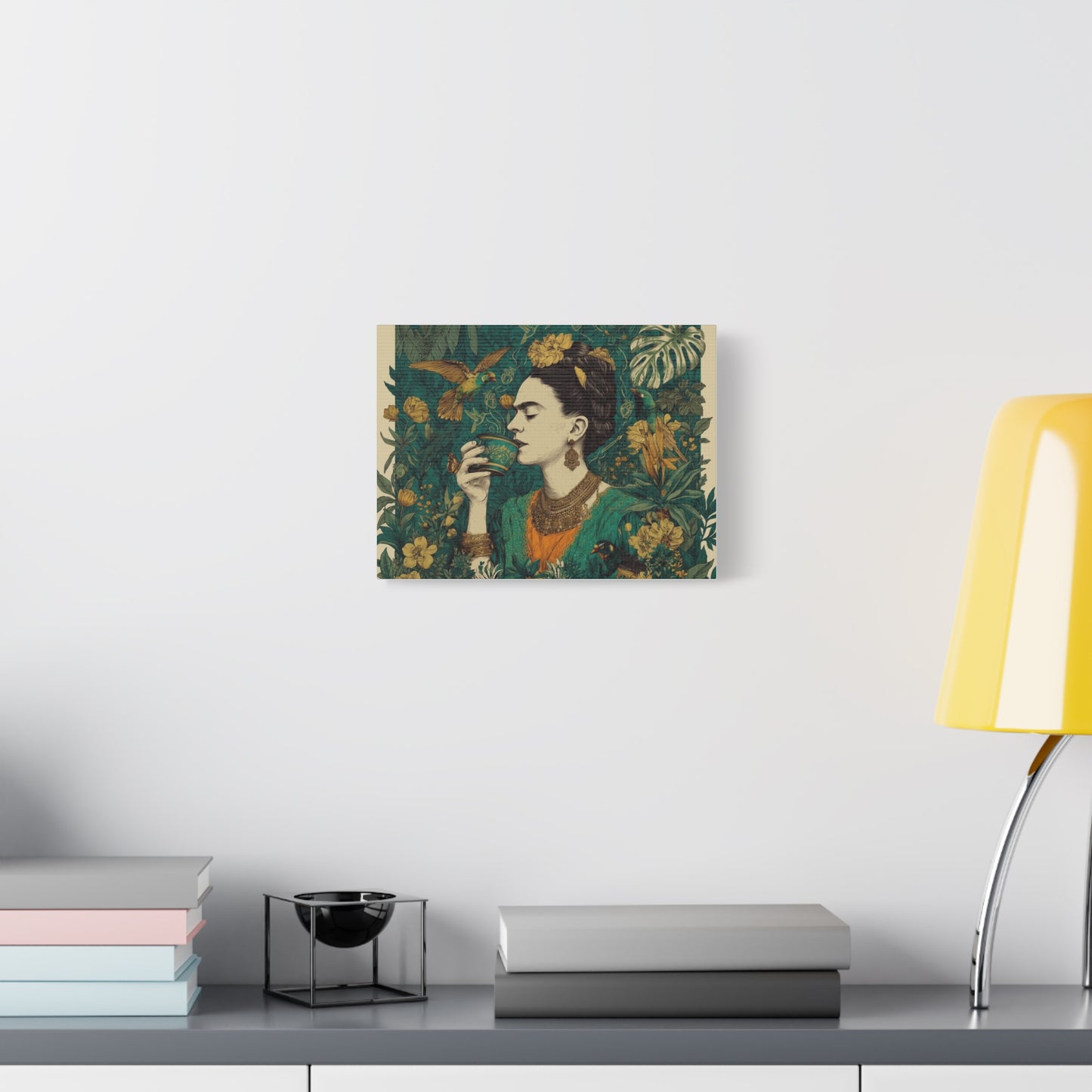 Frida Botanical Canvas Print — Vibrant Stretched Matte Wall Art