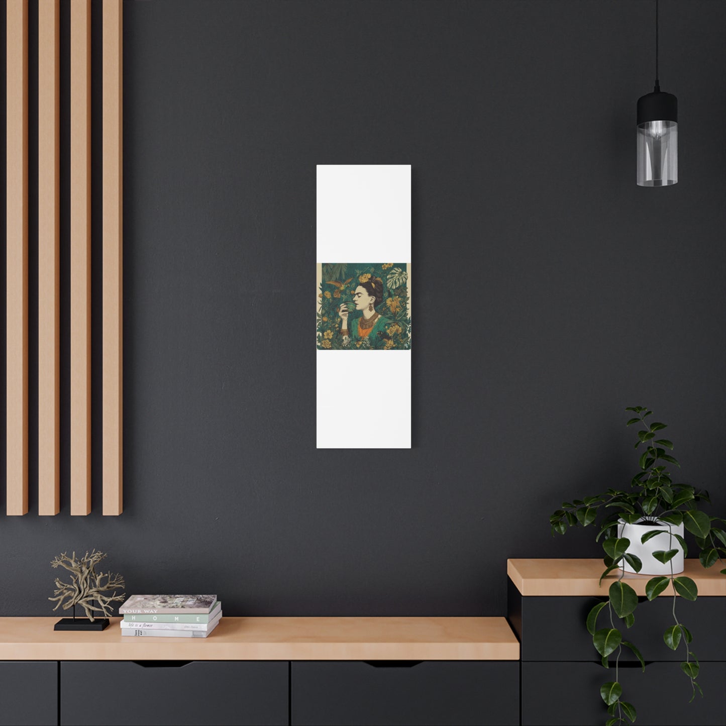 Frida Botanical Canvas Print — Vibrant Stretched Matte Wall Art