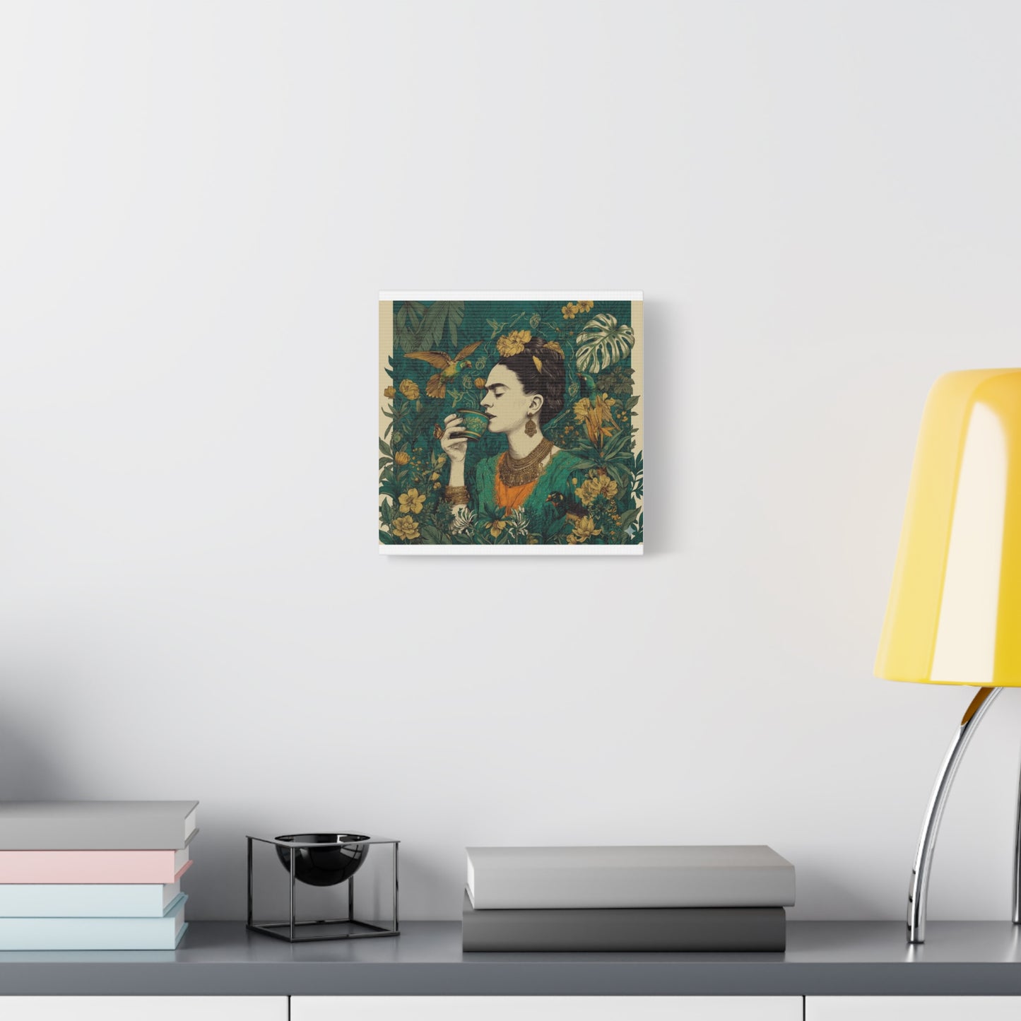 Frida Botanical Canvas Print — Vibrant Stretched Matte Wall Art