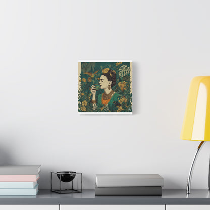 Frida Botanical Canvas Print — Vibrant Stretched Matte Wall Art