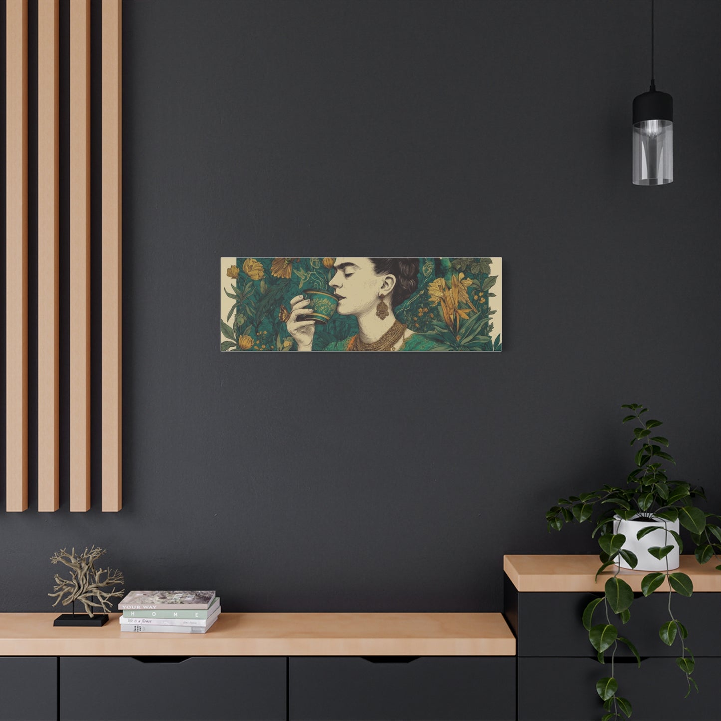 Frida Botanical Canvas Print — Vibrant Stretched Matte Wall Art