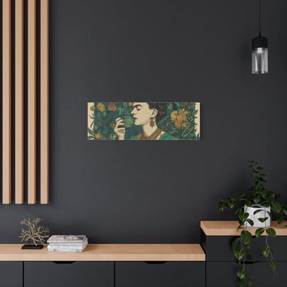 Frida Botanical Canvas Print — Vibrant Stretched Matte Wall Art