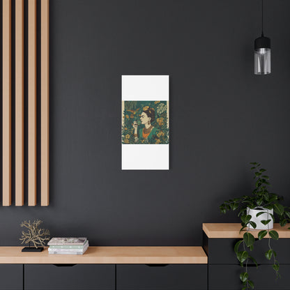 Frida Botanical Canvas Print — Vibrant Stretched Matte Wall Art