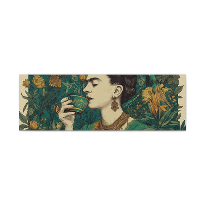Frida Botanical Canvas Print — Vibrant Stretched Matte Wall Art
