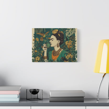 Frida Botanical Canvas Print — Vibrant Stretched Matte Wall Art