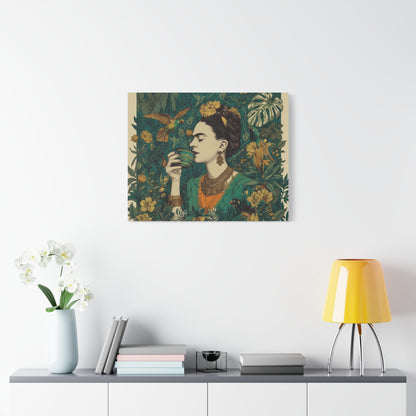 Frida Botanical Canvas Print — Vibrant Stretched Matte Wall Art