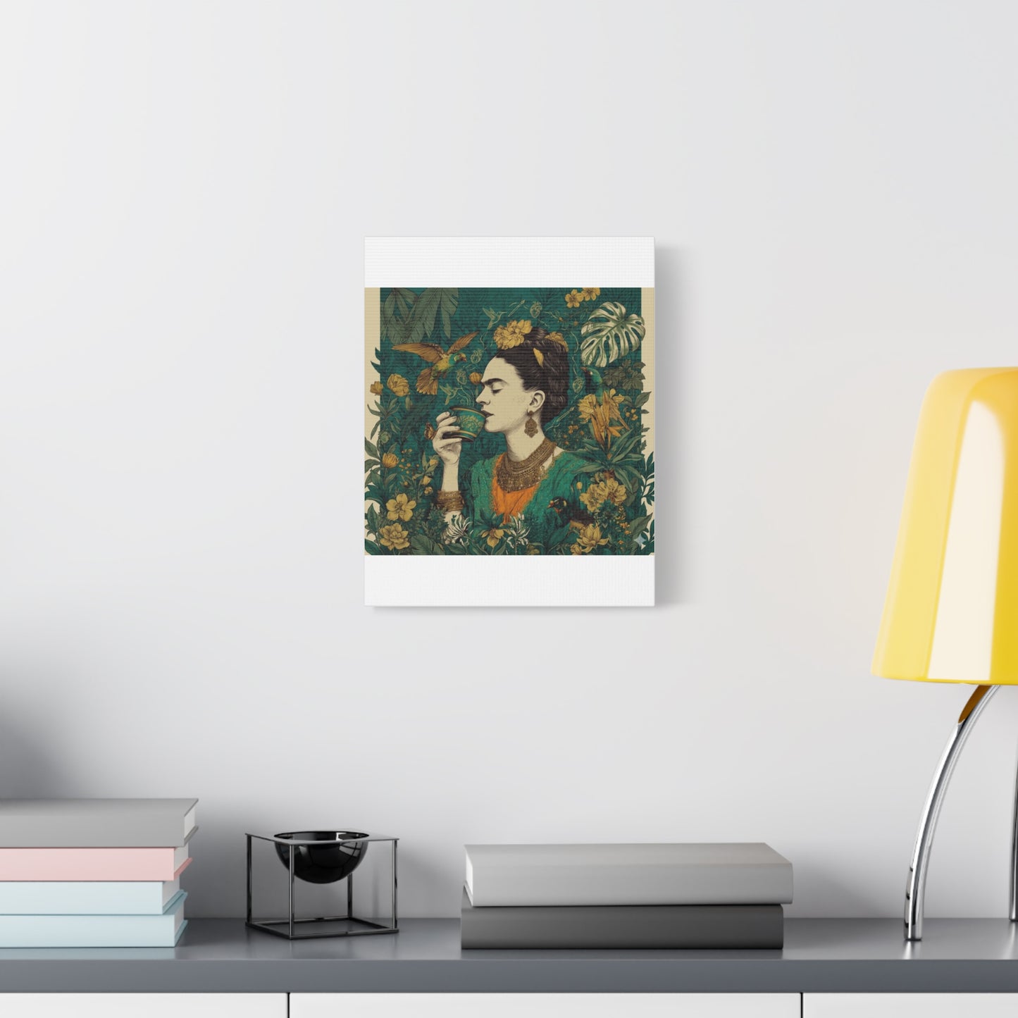 Frida Botanical Canvas Print — Vibrant Stretched Matte Wall Art
