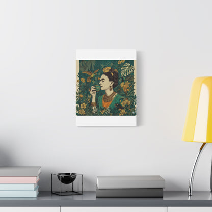 Frida Botanical Canvas Print — Vibrant Stretched Matte Wall Art