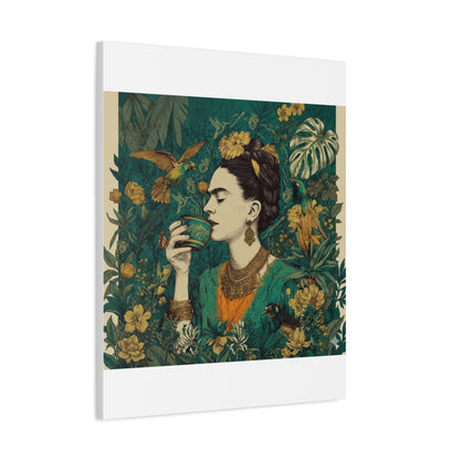 Frida Botanical Canvas Print — Vibrant Stretched Matte Wall Art