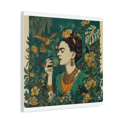 Frida Botanical Canvas Print — Vibrant Stretched Matte Wall Art
