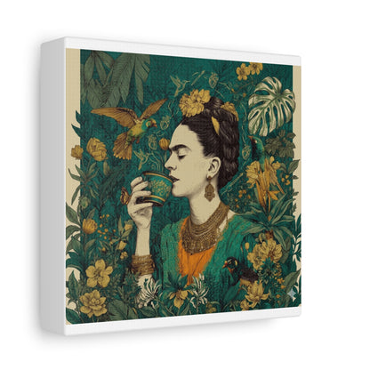 Frida Botanical Canvas Print — Vibrant Stretched Matte Wall Art