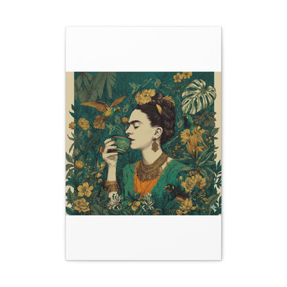 Frida Botanical Canvas Print — Vibrant Stretched Matte Wall Art
