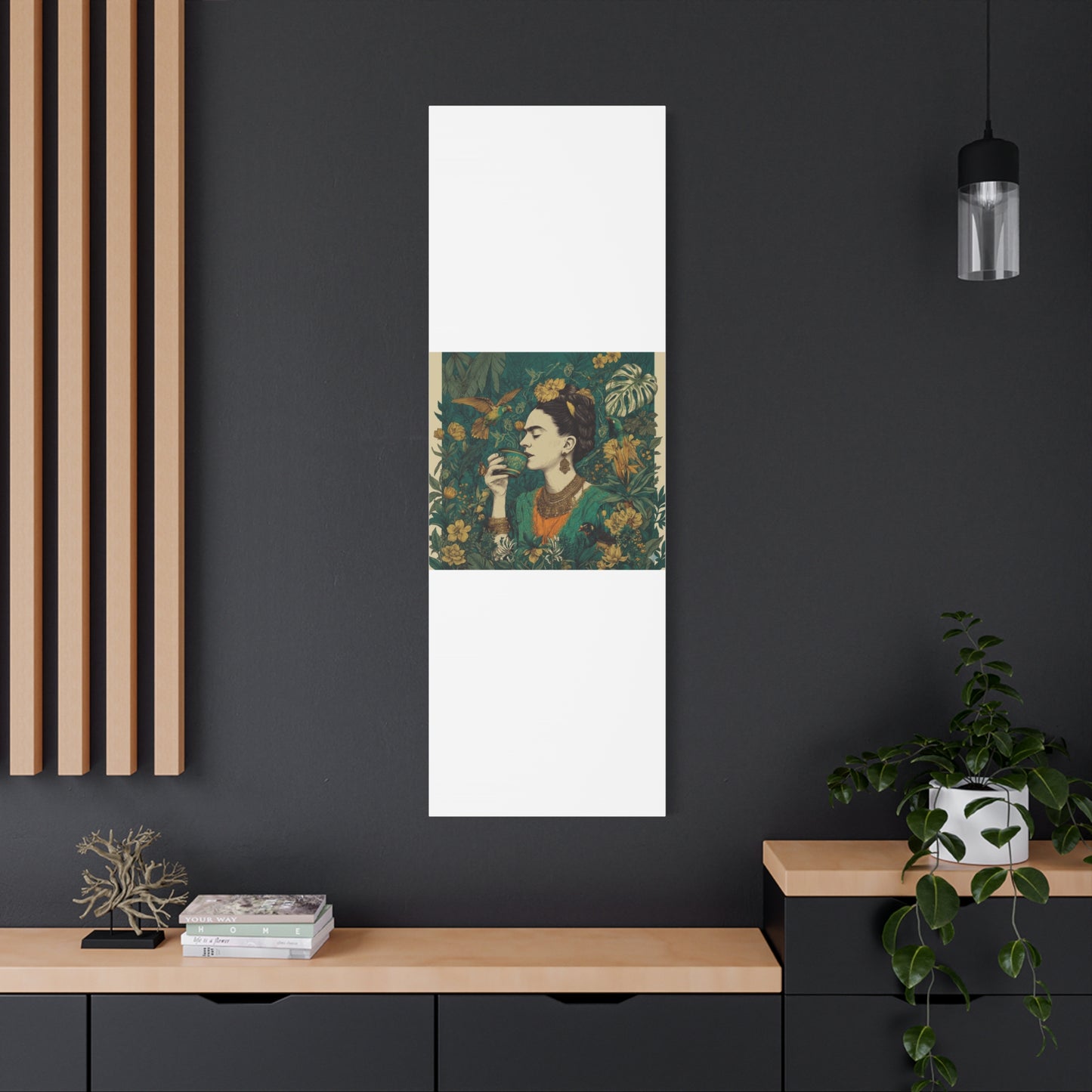 Frida Botanical Canvas Print — Vibrant Stretched Matte Wall Art