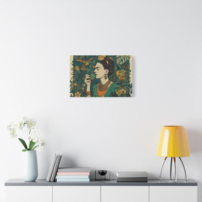 Frida Botanical Canvas Print — Vibrant Stretched Matte Wall Art