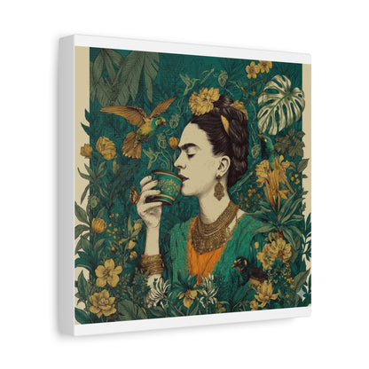 Frida Botanical Canvas Print — Vibrant Stretched Matte Wall Art