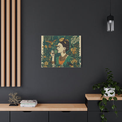 Frida Botanical Canvas Print — Vibrant Stretched Matte Wall Art