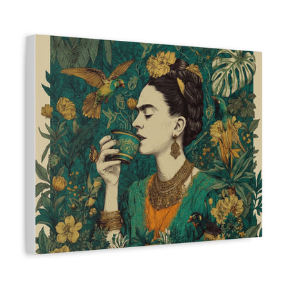 Frida Botanical Canvas Print — Vibrant Stretched Matte Wall Art