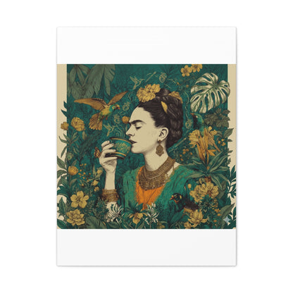 Frida Botanical Canvas Print — Vibrant Stretched Matte Wall Art