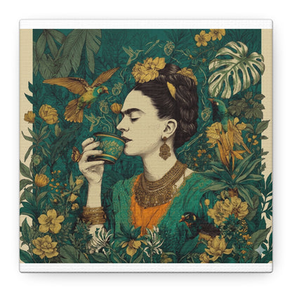 Frida Botanical Canvas Print — Vibrant Stretched Matte Wall Art