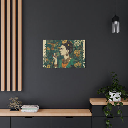 Frida Botanical Canvas Print — Vibrant Stretched Matte Wall Art