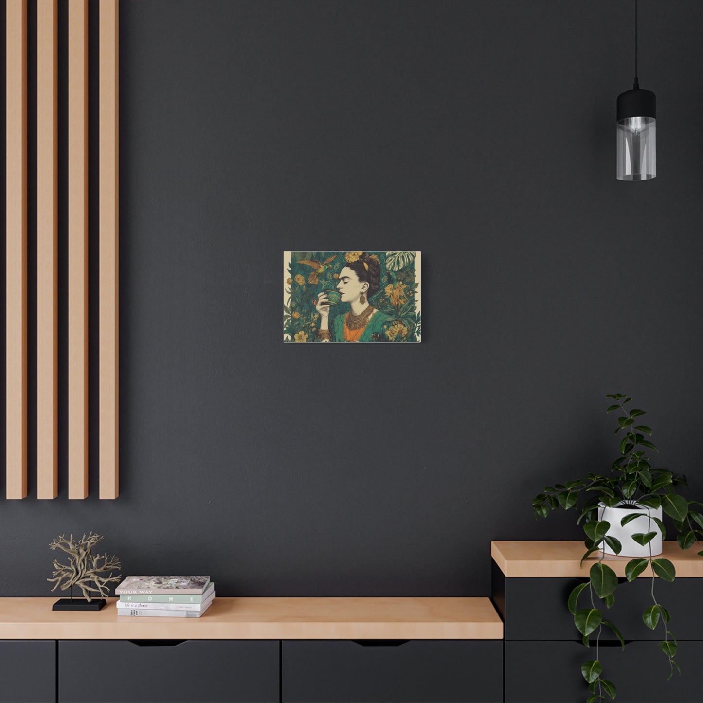 Frida Botanical Canvas Print — Vibrant Stretched Matte Wall Art