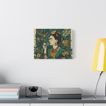 Frida Botanical Canvas Print — Vibrant Stretched Matte Wall Art