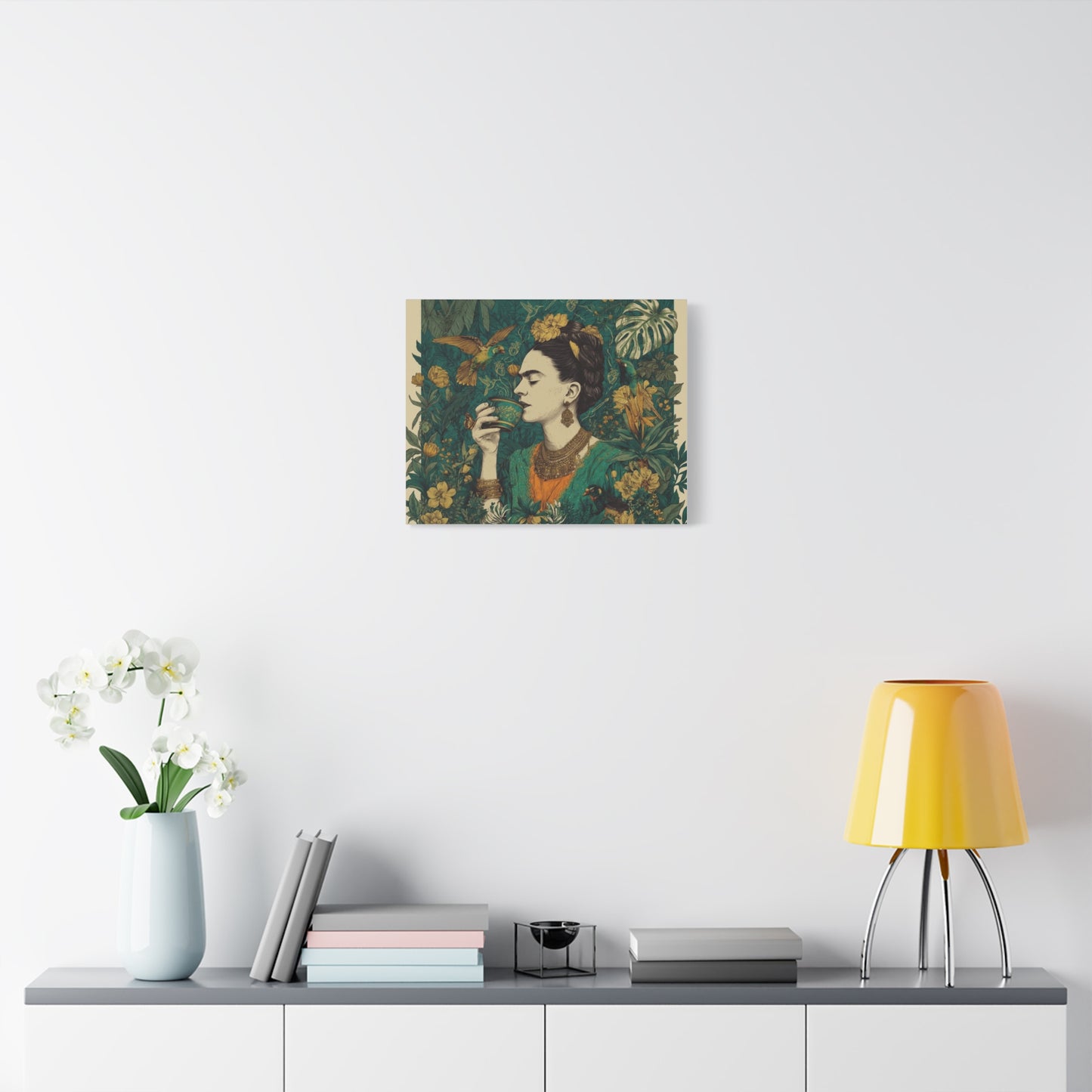 Frida Botanical Canvas Print — Vibrant Stretched Matte Wall Art