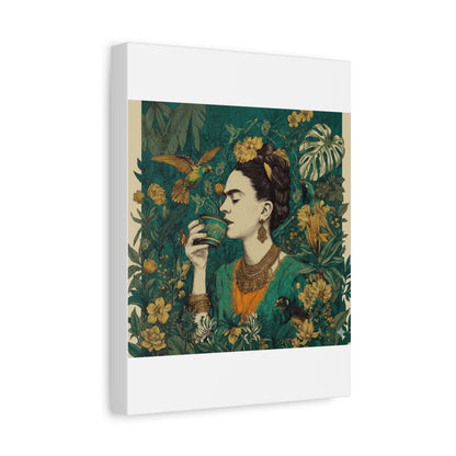 Frida Botanical Canvas Print — Vibrant Stretched Matte Wall Art