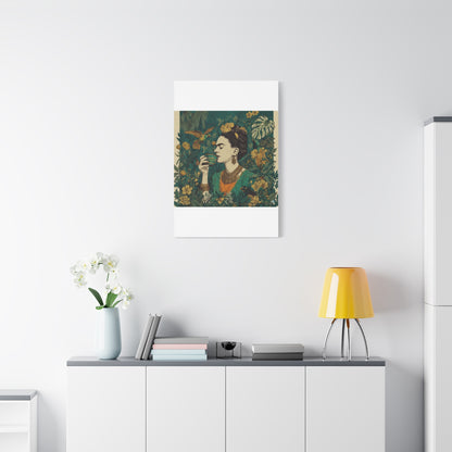 Frida Botanical Canvas Print — Vibrant Stretched Matte Wall Art