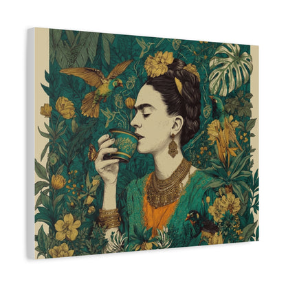 Frida Botanical Canvas Print — Vibrant Stretched Matte Wall Art