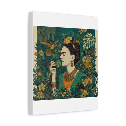 Frida Botanical Canvas Print — Vibrant Stretched Matte Wall Art