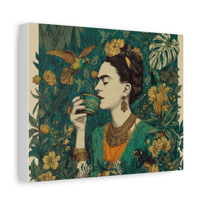 Frida Botanical Canvas Print — Vibrant Stretched Matte Wall Art