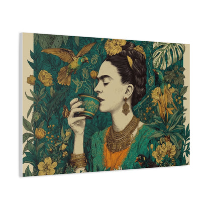 Frida Botanical Canvas Print — Vibrant Stretched Matte Wall Art